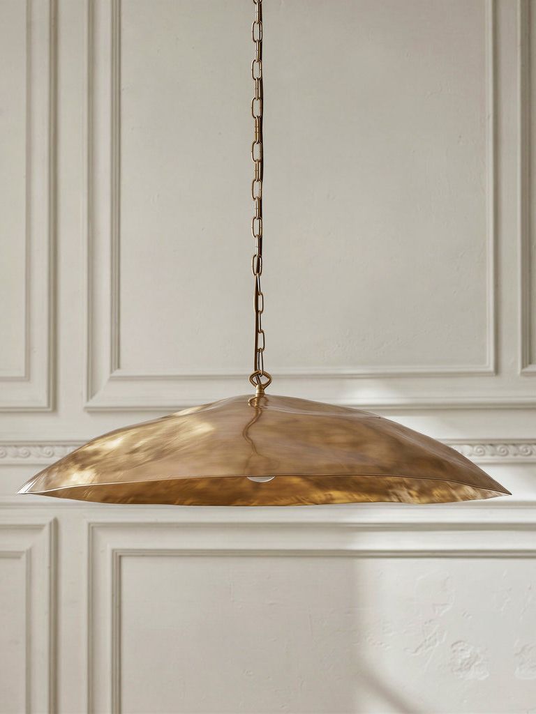 Smaller Crumple Pendant Light in Brass