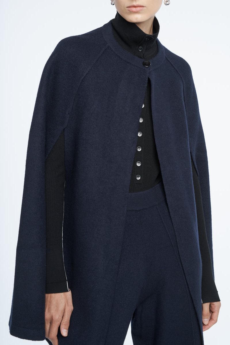 Felted Cape in Midnight Navy
