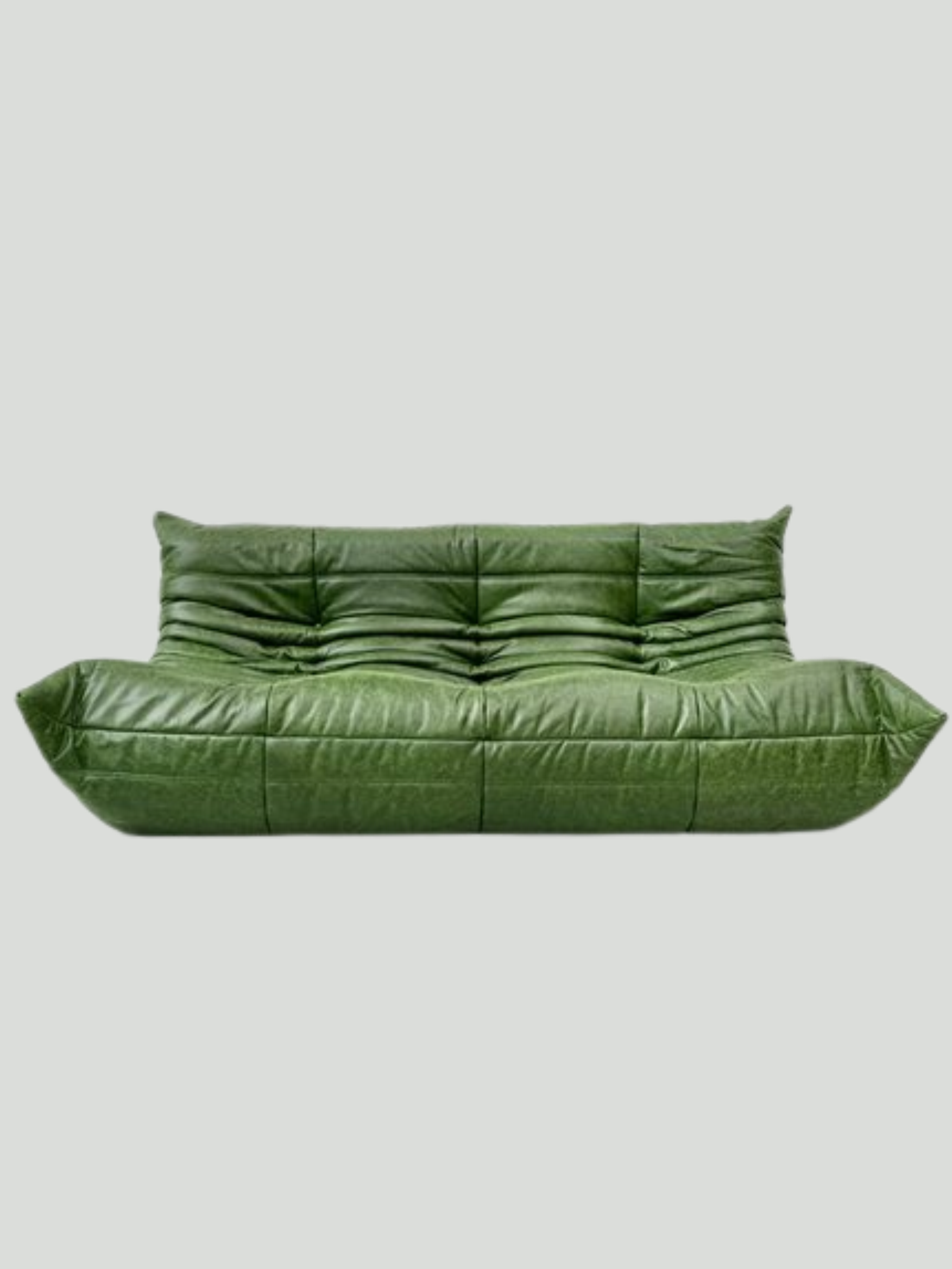pamono.co.uk, French Three-Seater Togo Sofa in Forest Green Leather