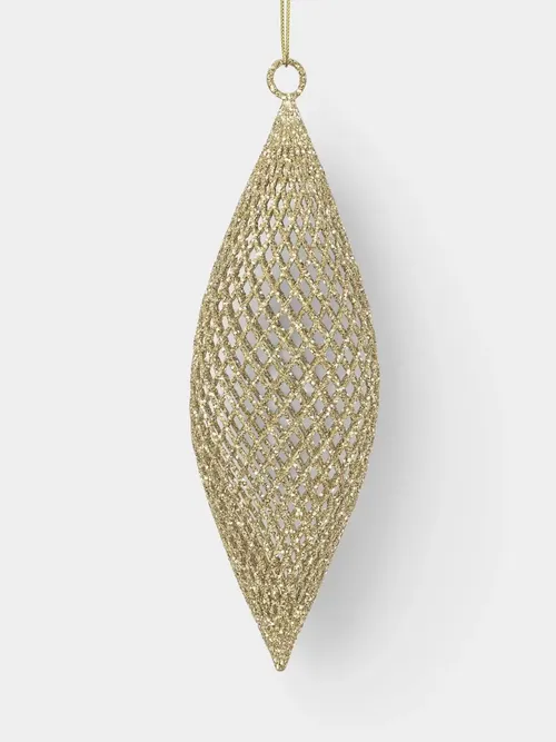 Gold Glitter Wire Finial Christmas Tree Ornament