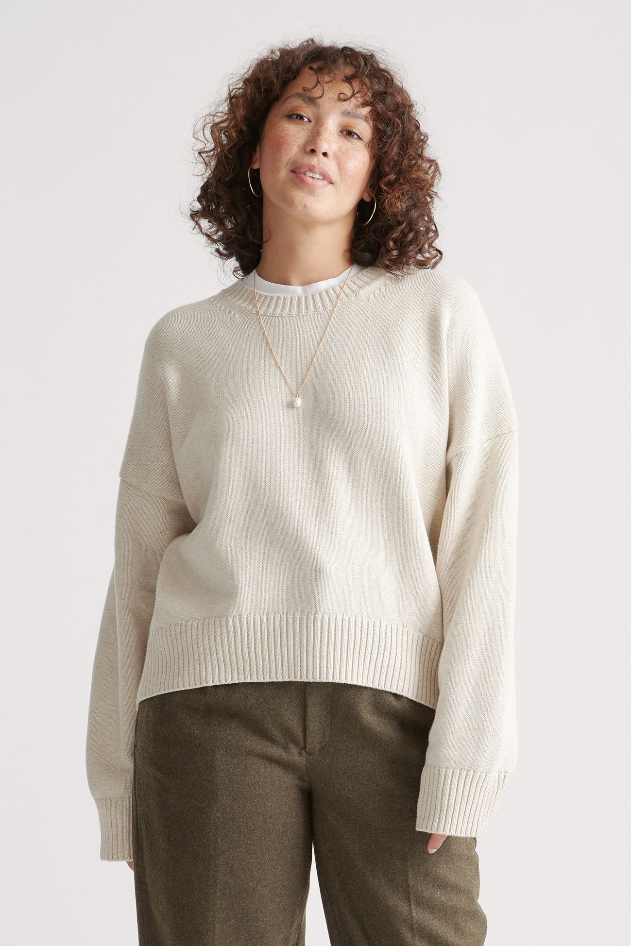 100% Organic Cotton Boyfriend Crew Sweater