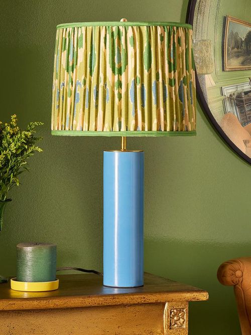 Burl Table Lamp in Blue
