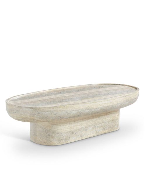 Travertine Finish Coffee Table