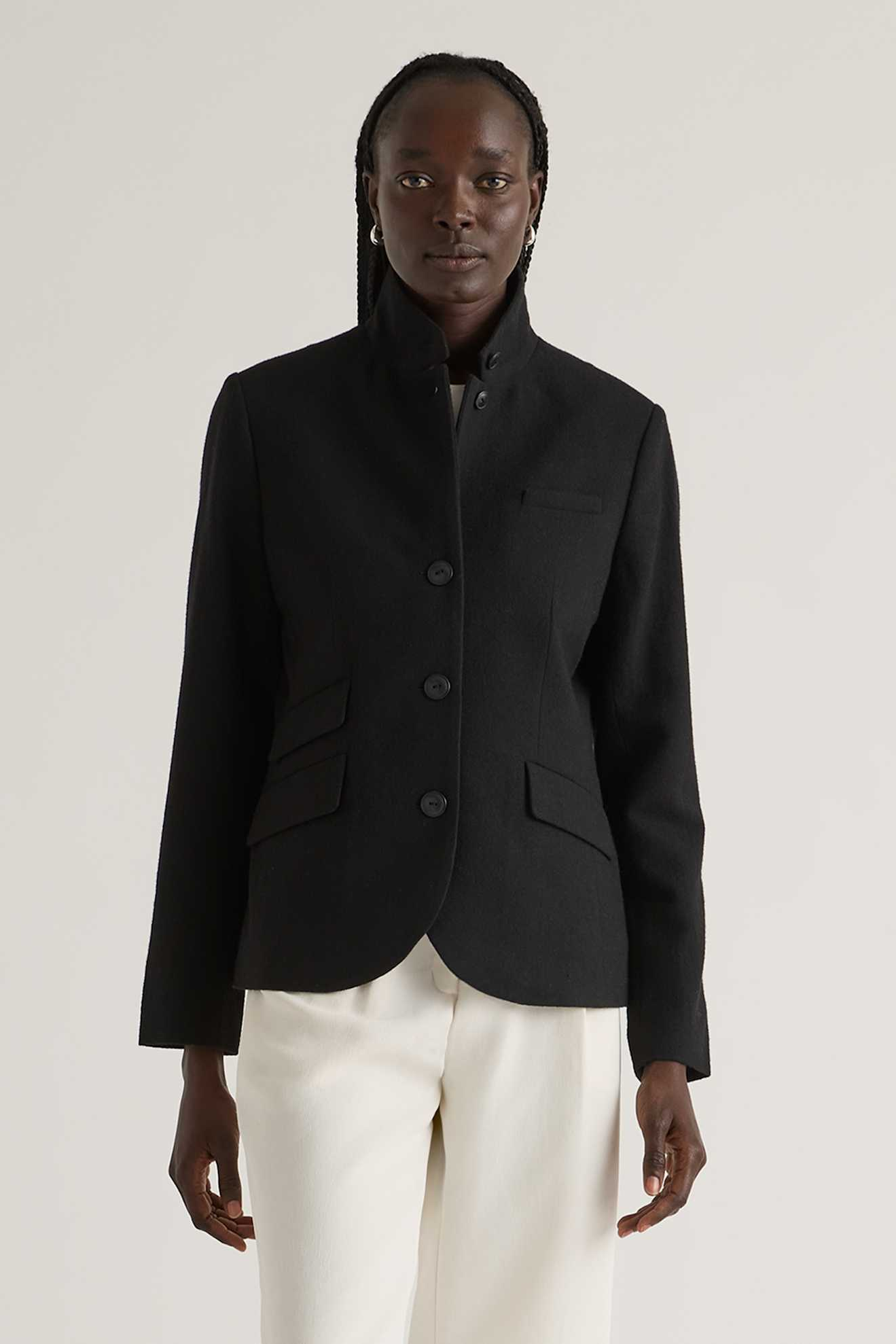 Quince, Italian Wool Stand Collar Blazer