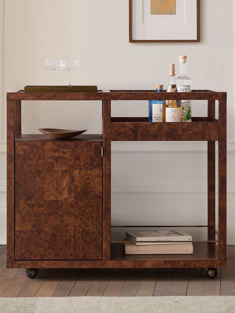 westelm, Saige Burl Bar Cart