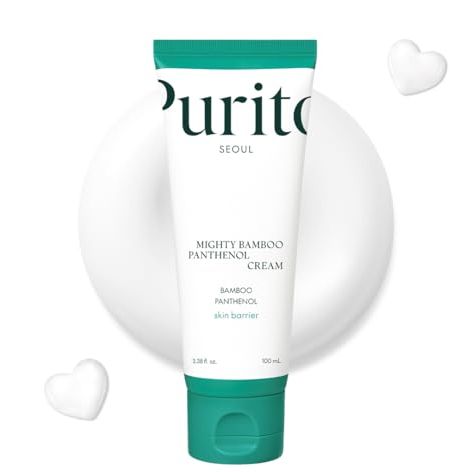 Purito Mighty Bamboo Panthenol Cream, 10% Panthenol for Blemish Recovery &amp;amp; Glow Boost, Post-Acne Moisturizer, Silicone-Free, Non-Comedogenic, Vegan, Korean Skincare, 3.38 Fl Oz / 100ml