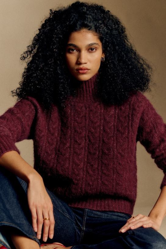 Hugo Jumper - Burgundy - Baby Alpaca - S&amp;eacute;zane