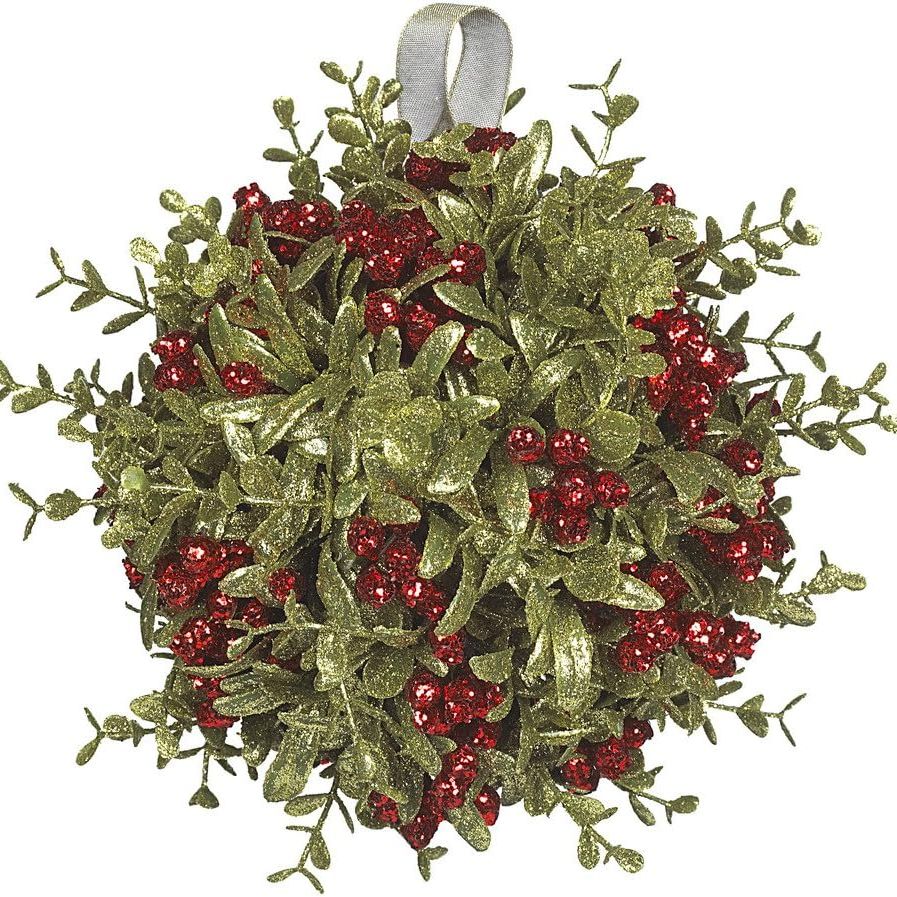 Ganz Kissing Krystal 8&quot; Large Kissball Ornament Red Mistletoe Plastic