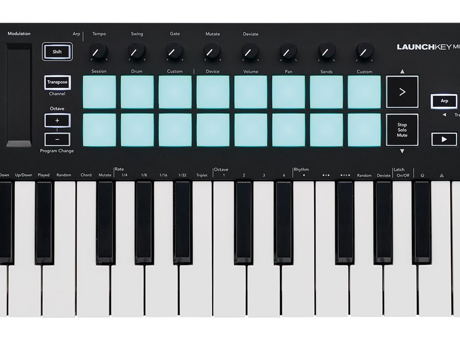 Novation's Launchkey Mini Mk3 is a mini MIDI keyboard with a maxed