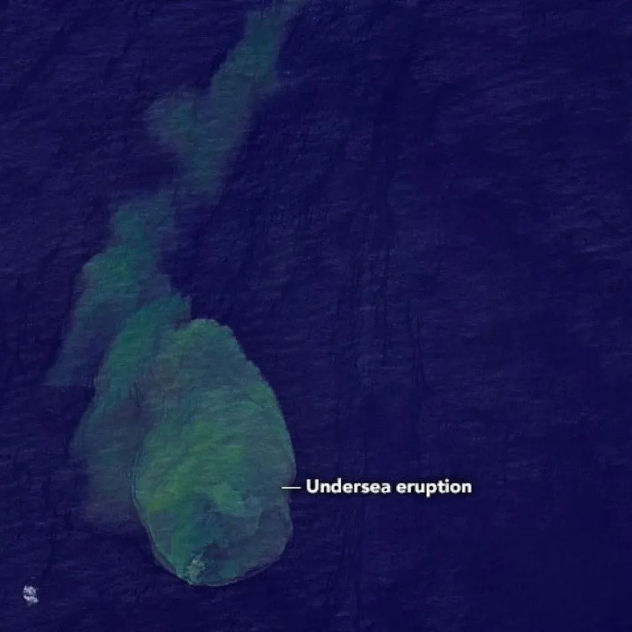 Sharkcano' undersea volcano eruption spotted from space | Space