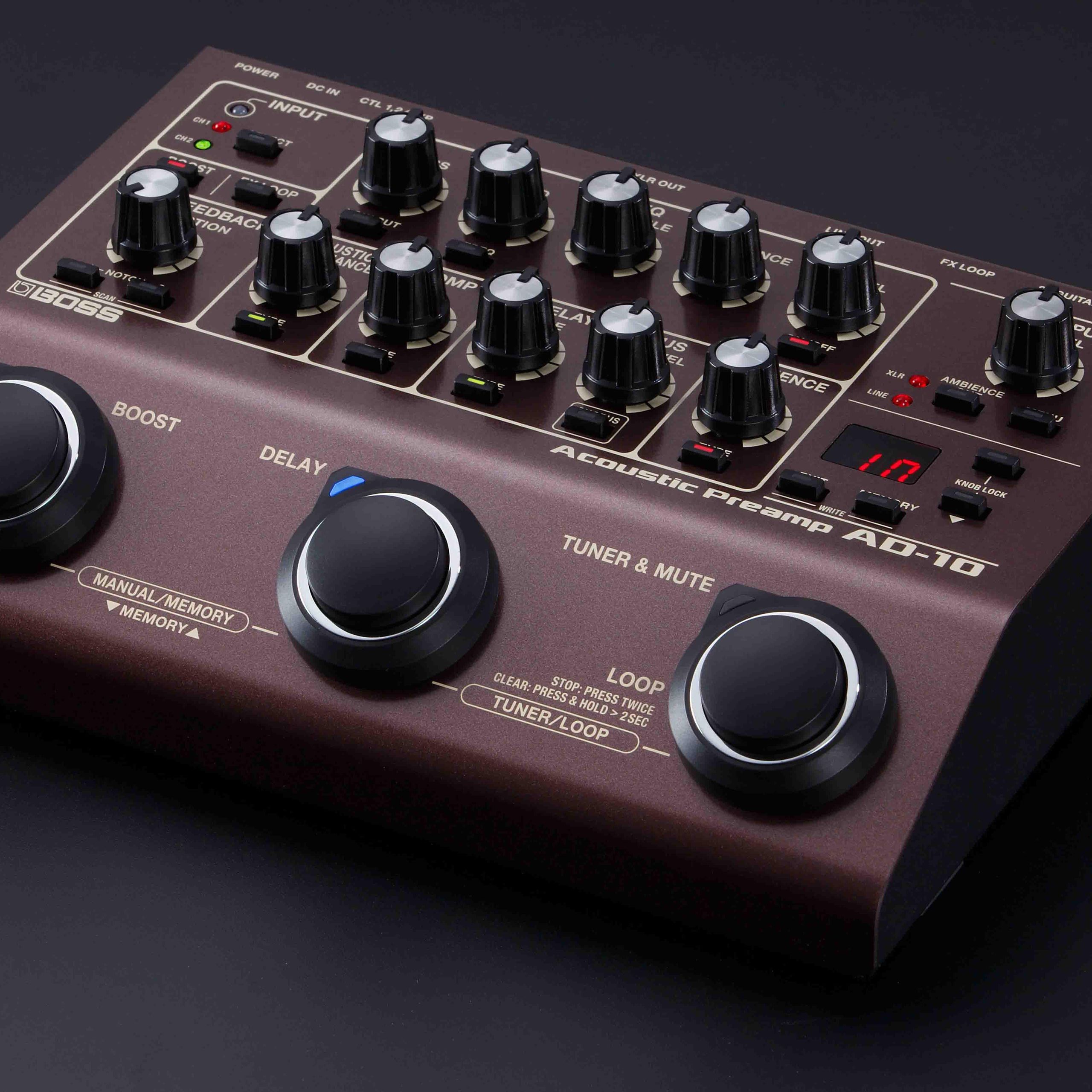 アンプ BOSS AD-10 Acoustic Preamp Amazon.com: BOSS Acoustic Guitar Hardware (AD-10), Brown