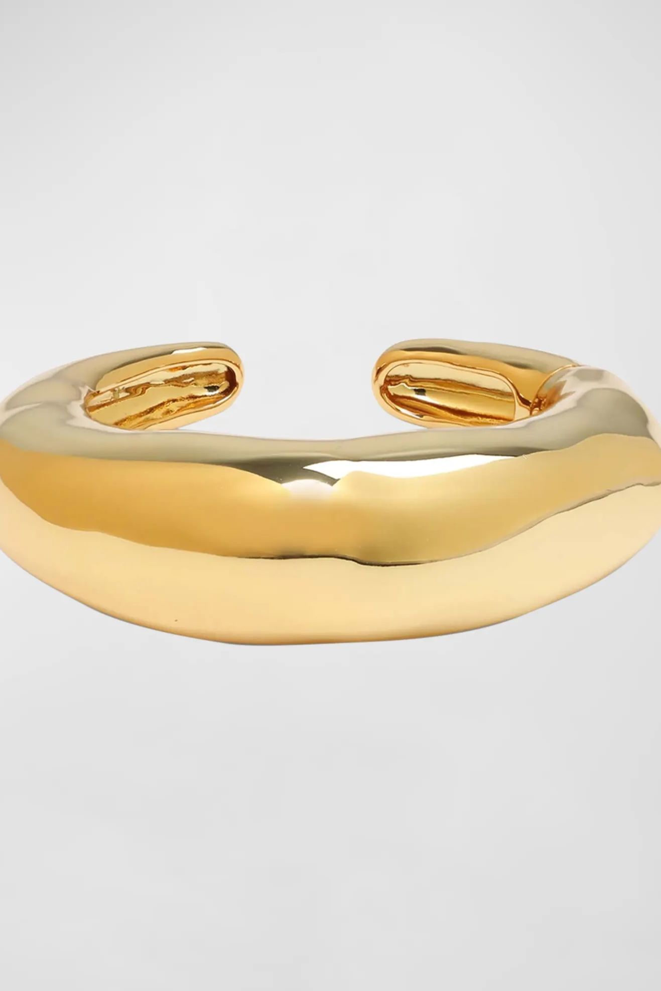 Alexis Bittar Large Molten Gold Hinged Cuff Bracelet