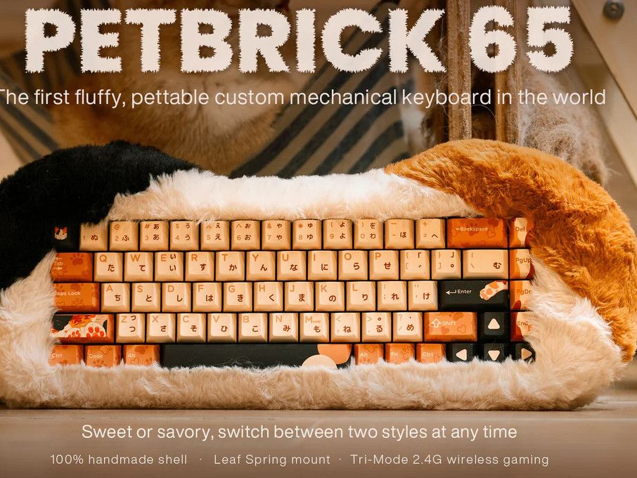 Cat themed fur-wrapped tri-mode keyboard now available for $240