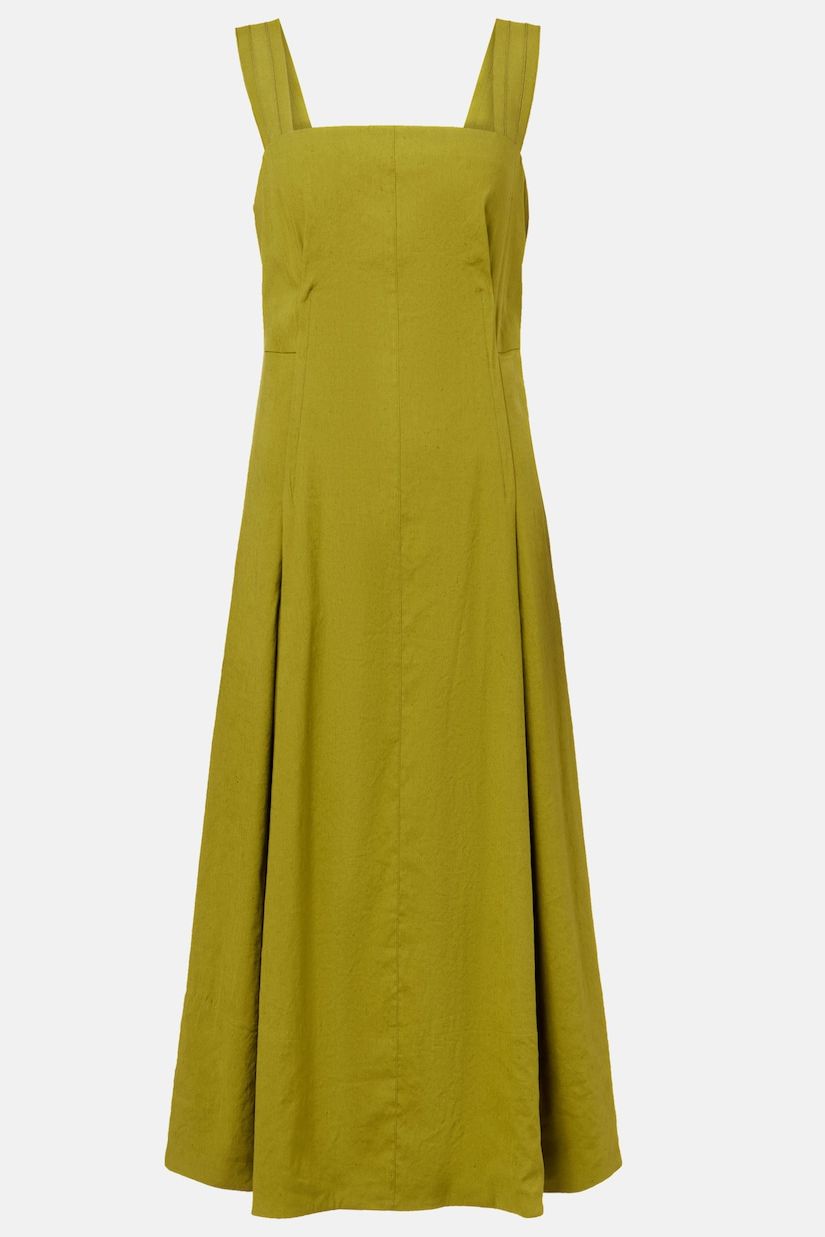 Linen-Blend Midi Dress in Green - Vince