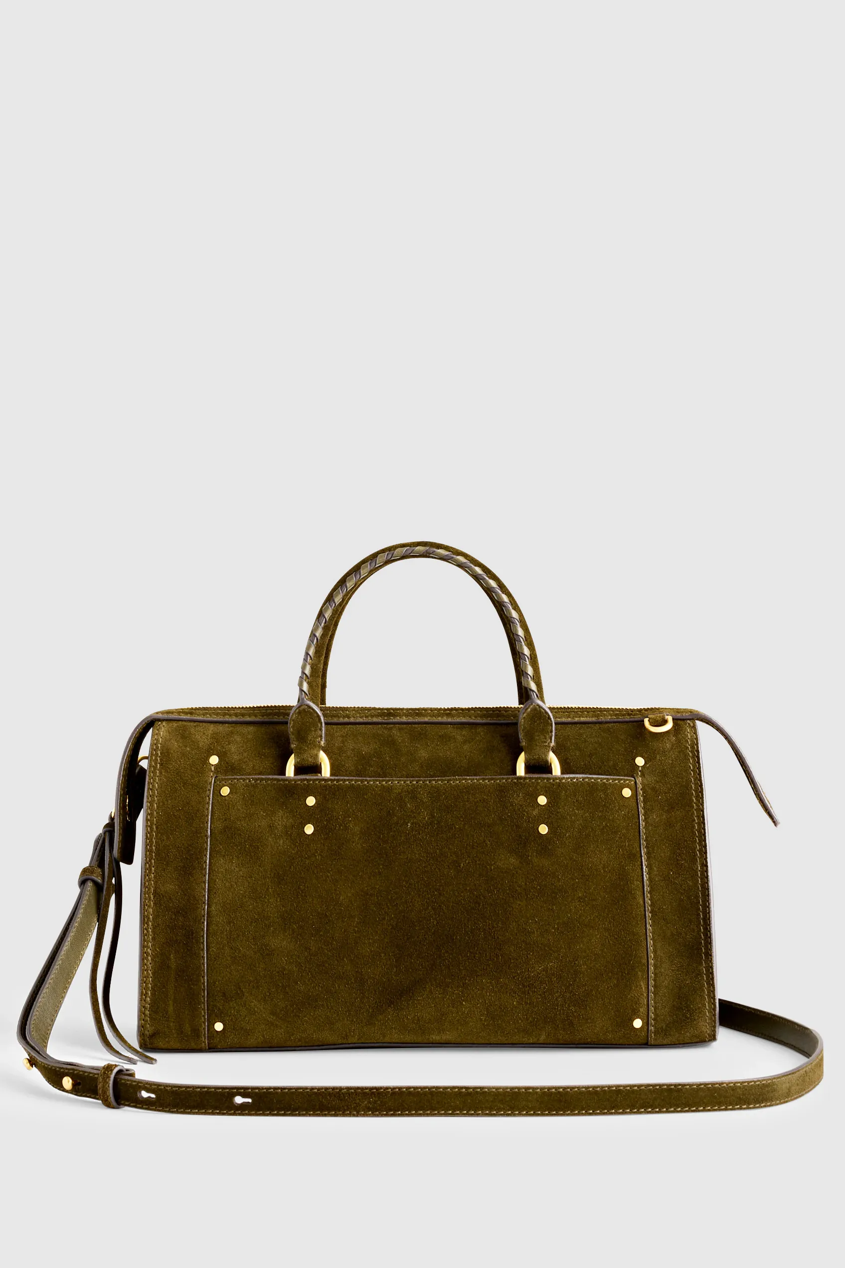 The Whipstitched Satchel in Suede