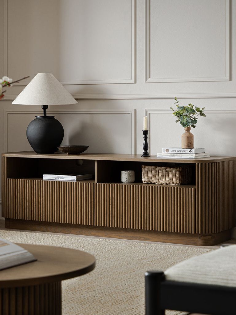 Maru 162cm Tv Unit With Drawers, Silver Oak