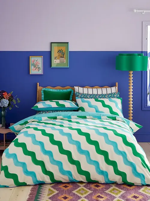 Sophie Robinson Hazy Wave 100% Cotton Duvet Cover & Pillowcase Set