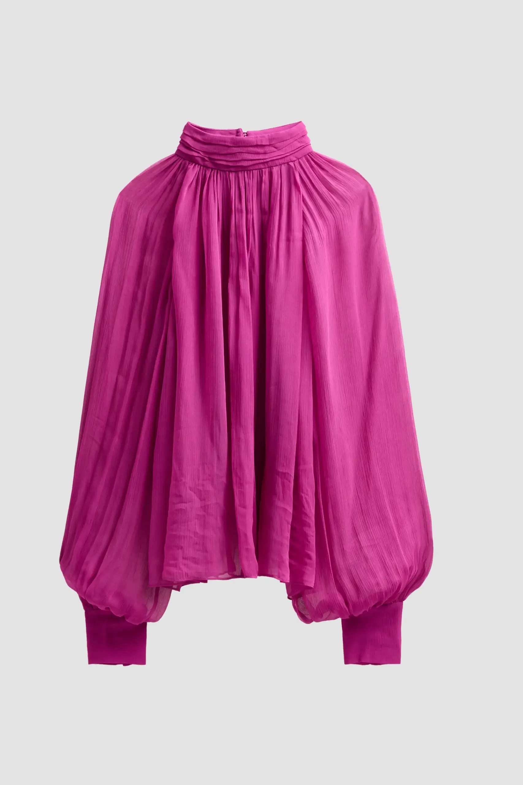 Zenia Draped Sheer Blouse