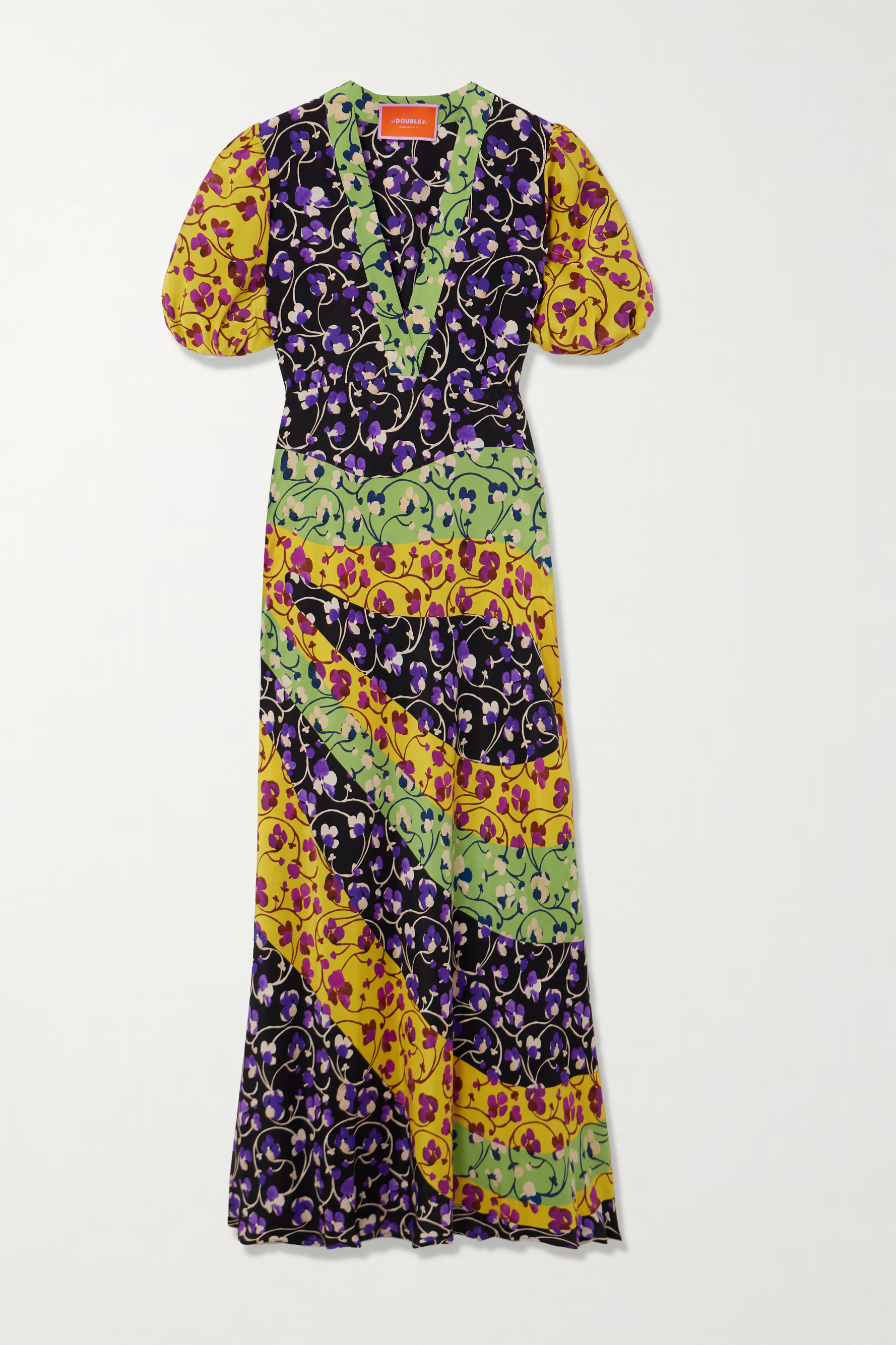 La Double J, Marlene Printed Silk-Crepe Maxi Dress