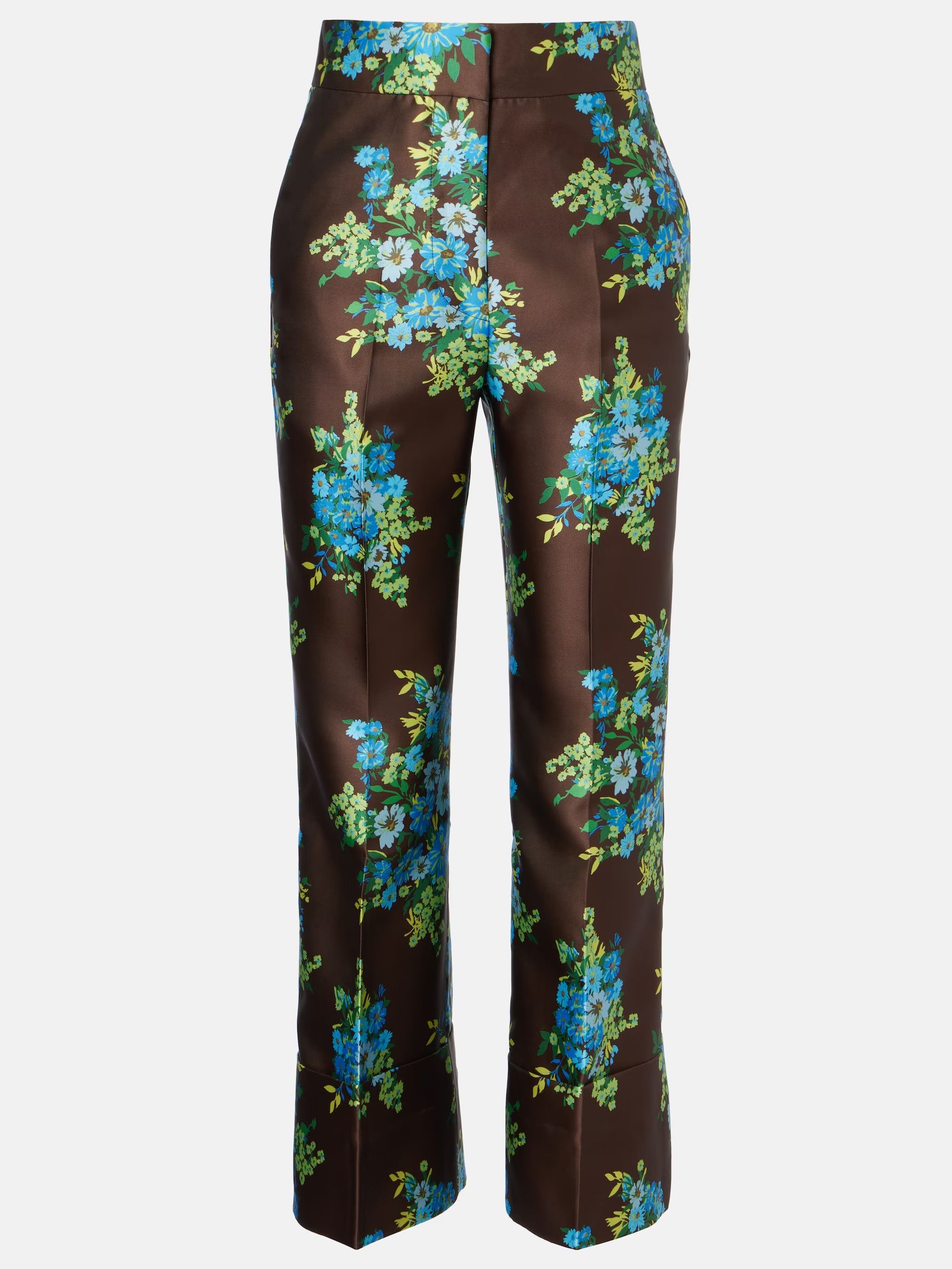 Al&amp;eacute;mais, Floral Cropped Satin Flared Pants