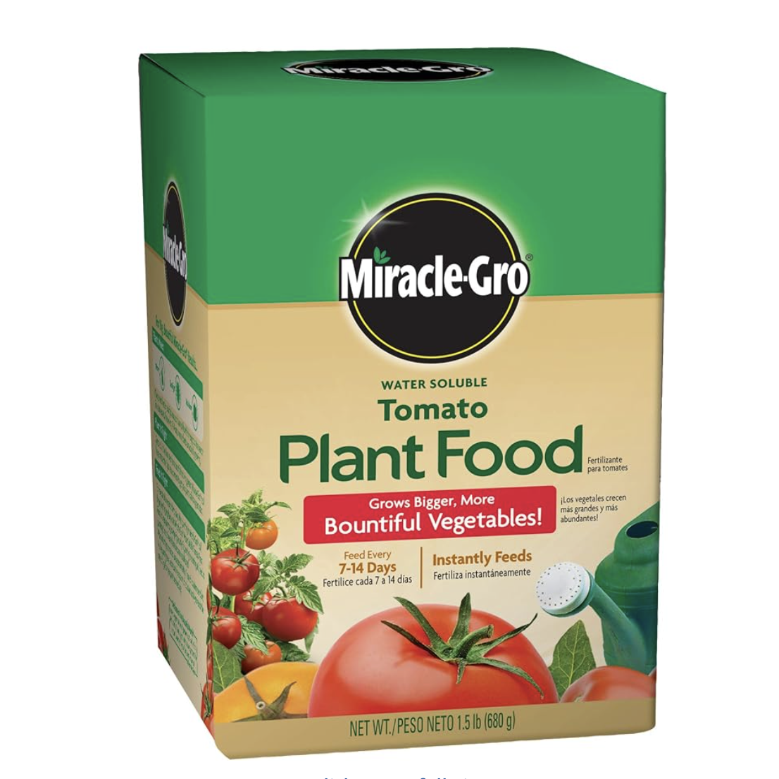 Box of miracle gro tomato plant food