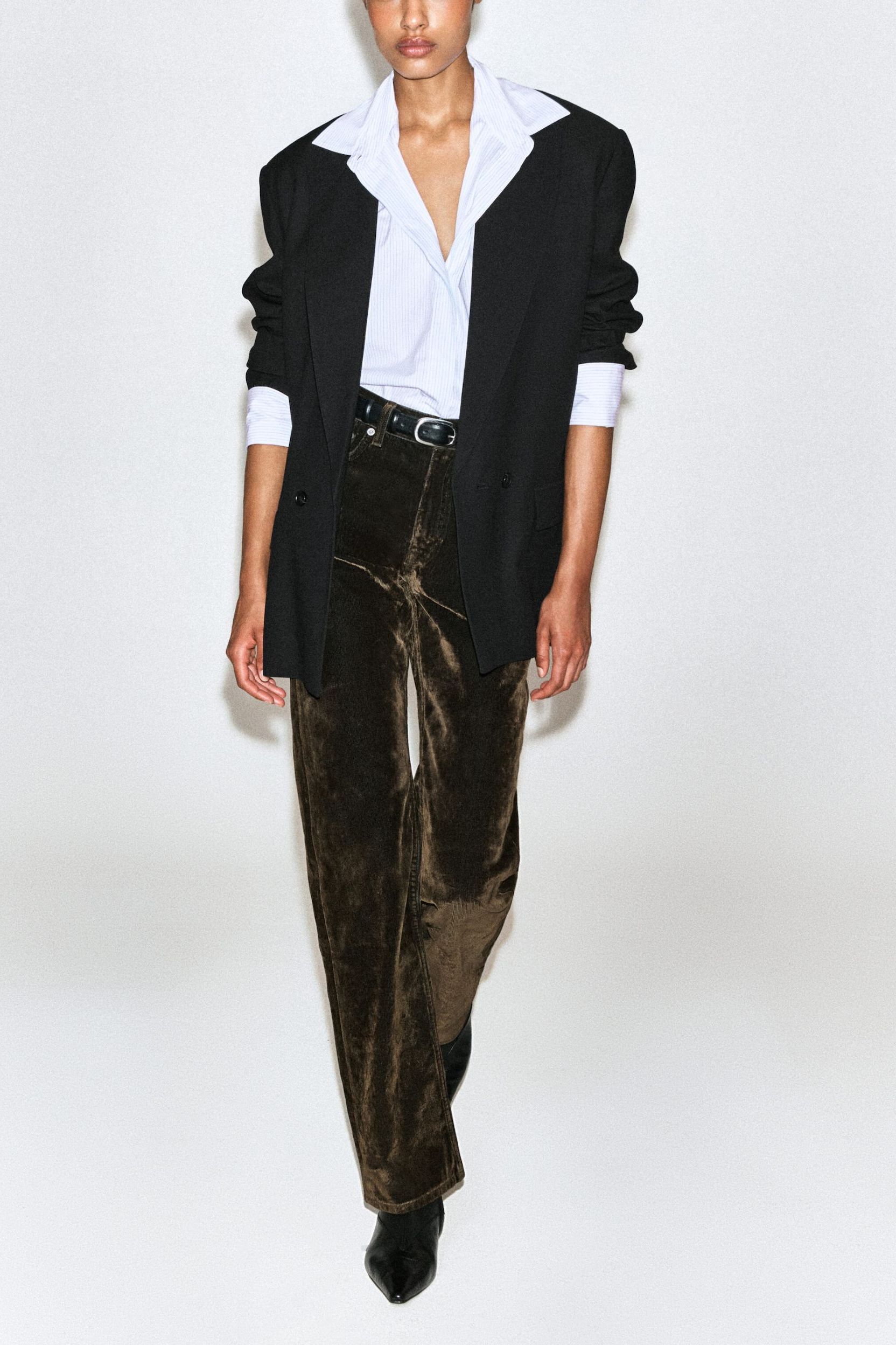 COS CORDUROY STRAIGHT-LEG JEANS on model