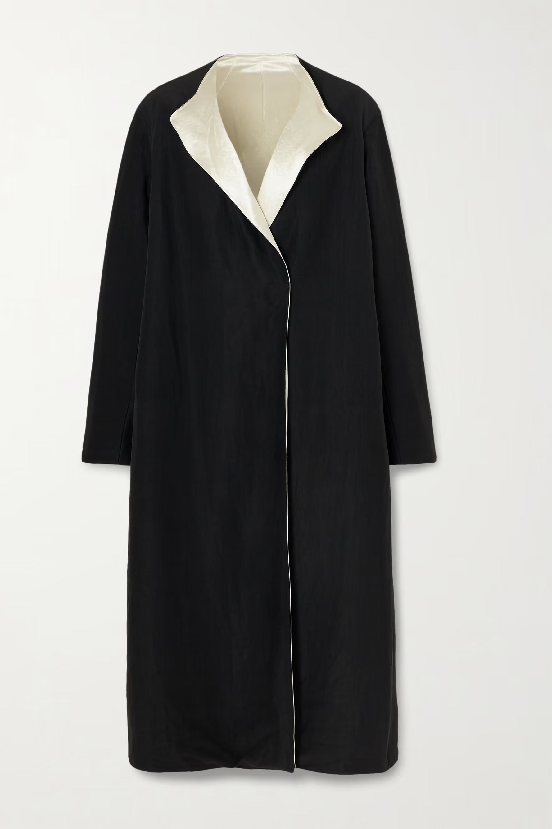 Maria McManus, Reversible Organic Twill and Hammered-Satin Coat