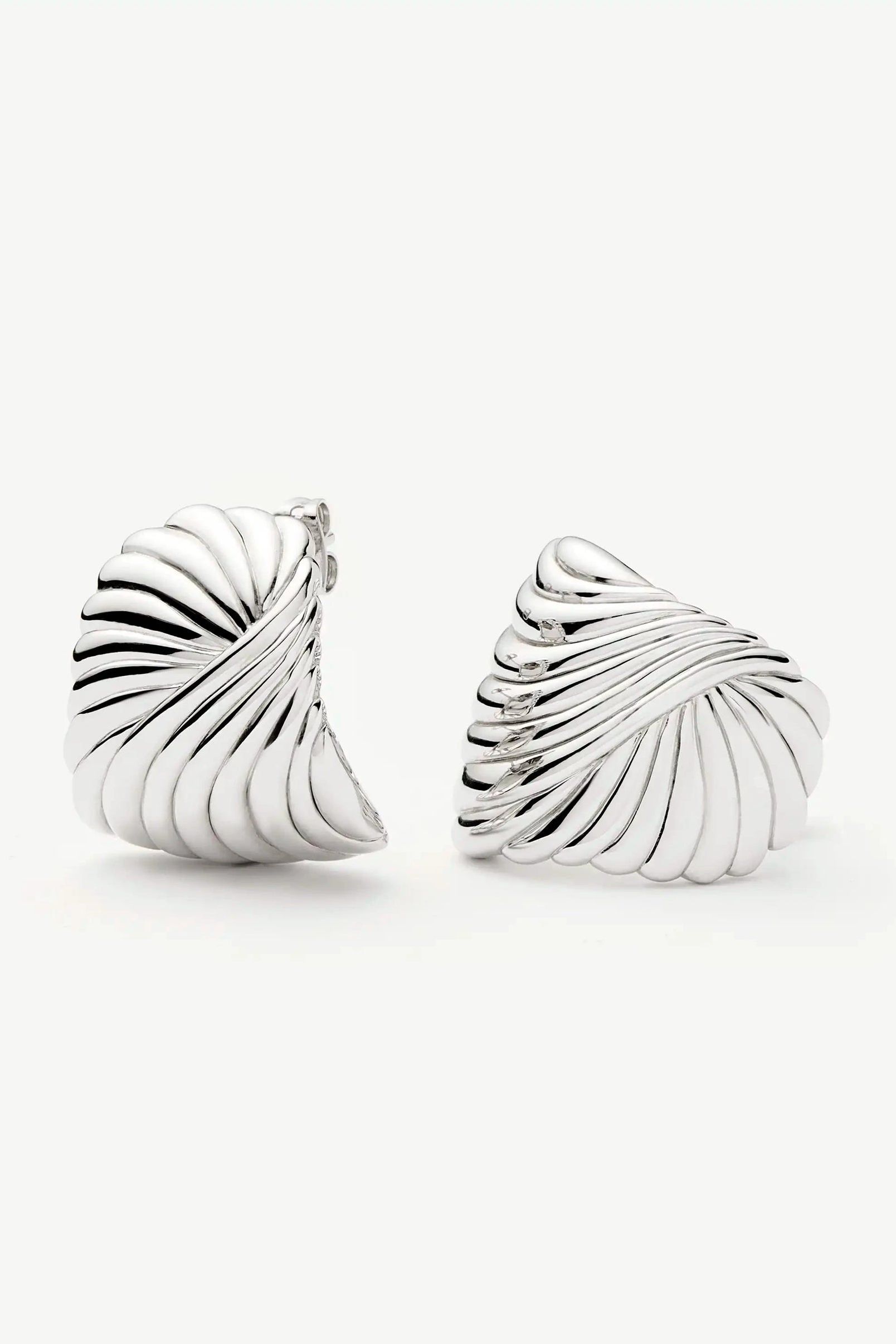 Ripple Oversized Stud Earrings | Silver Plated - Silver Plated