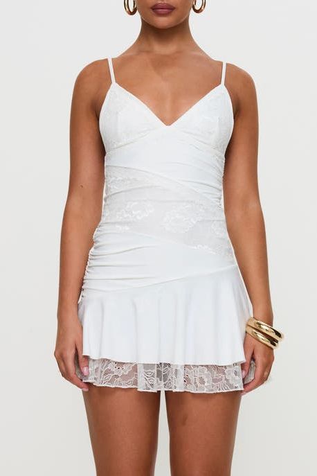 Love Is Alive Lace Trim Minidress