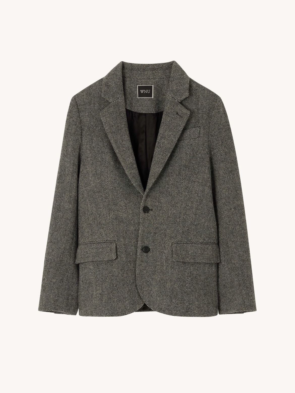 Hutton Blazer: Wool, Grey Herringbone