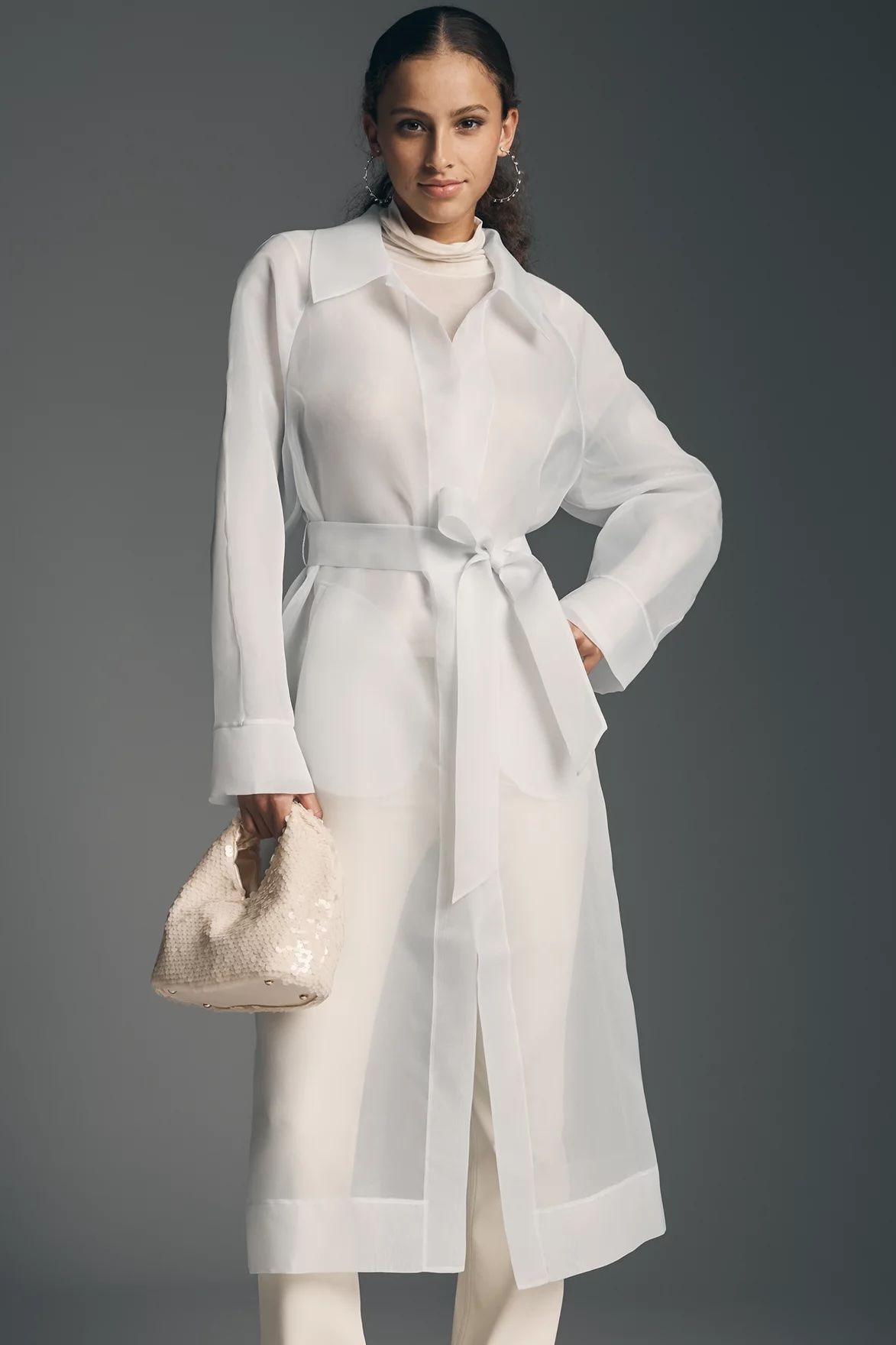 Mare Mare Sheer Poncho Trench Coats