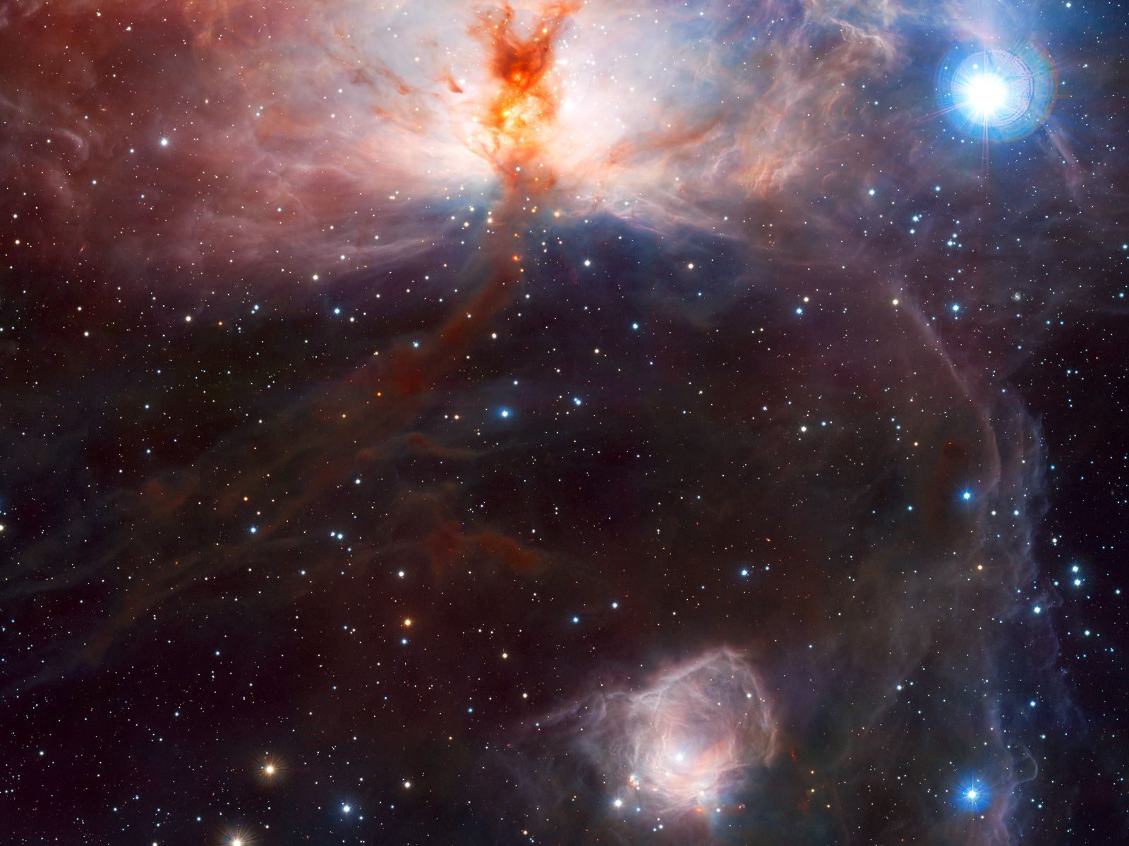 The Hidden Fires of the Flame Nebula Space Wallpaper | Space