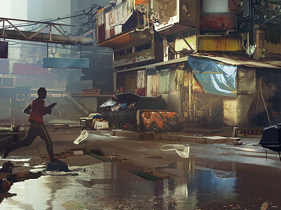 Cyberpunk 2077 Pacifica district concept art shows the rusty side