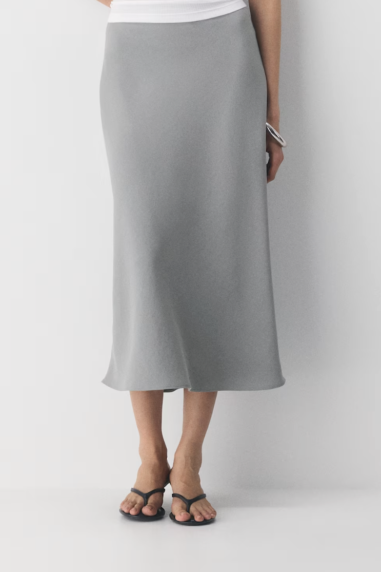 aritzia gray pencil skirt