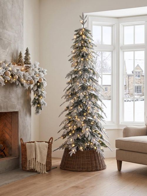 Frosted Pre-Lit Spruce Christmas Tree 