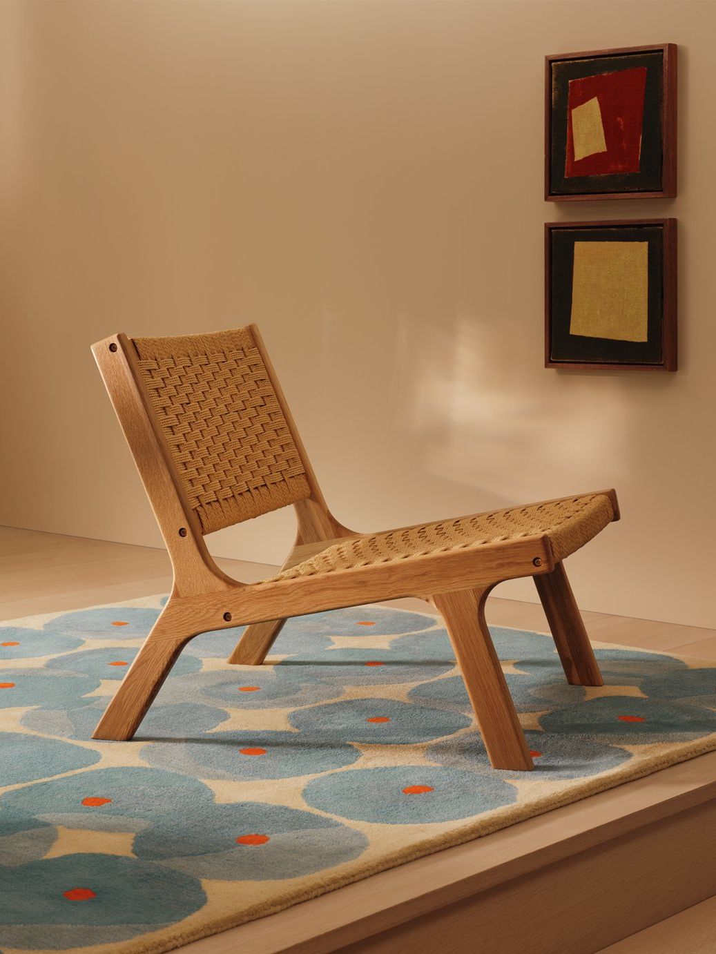 Habitat Faro Woven Paper Rope and Oak Accent Chair - Natural