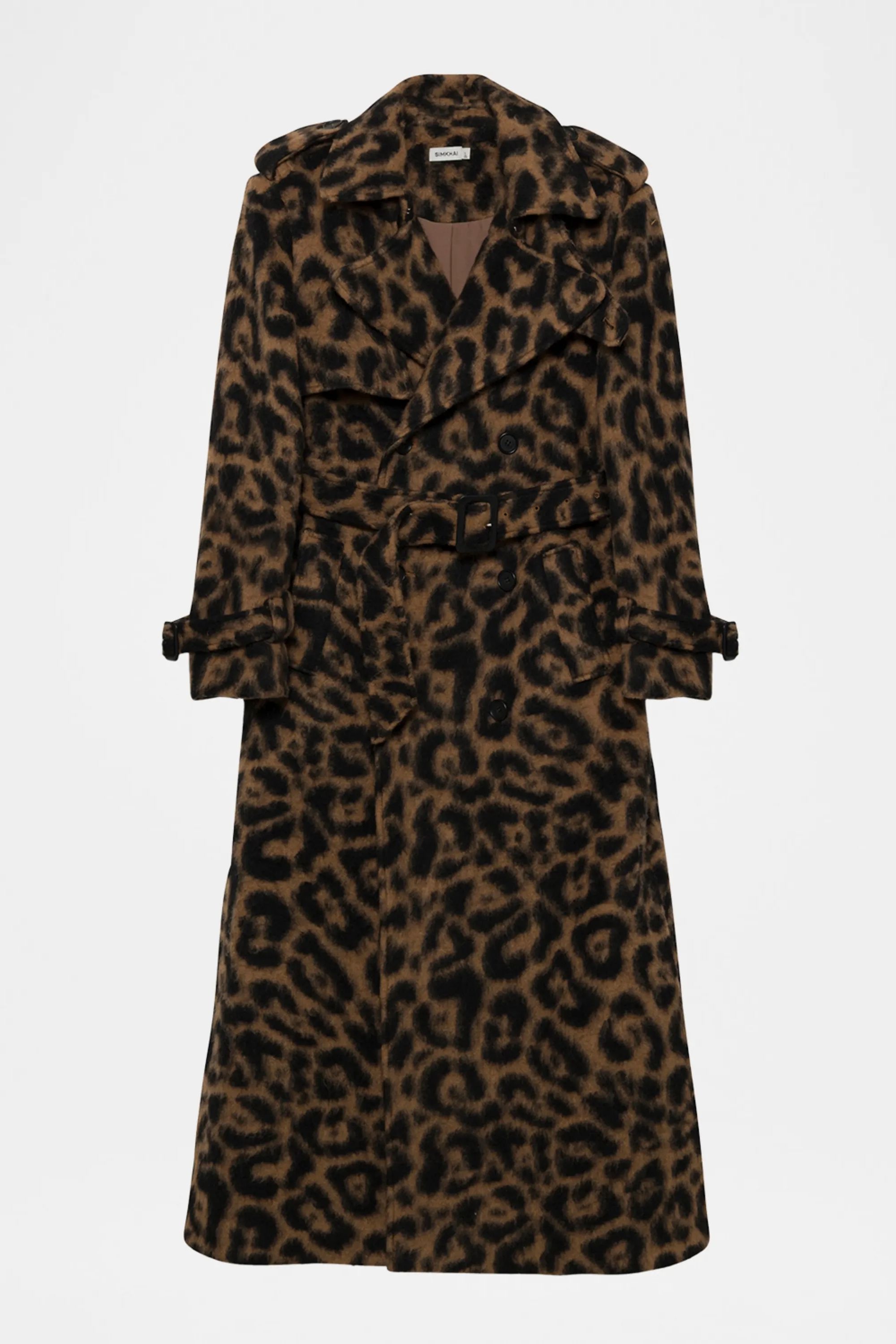 Simkhai Rumi Belted Leopard Trench Coat