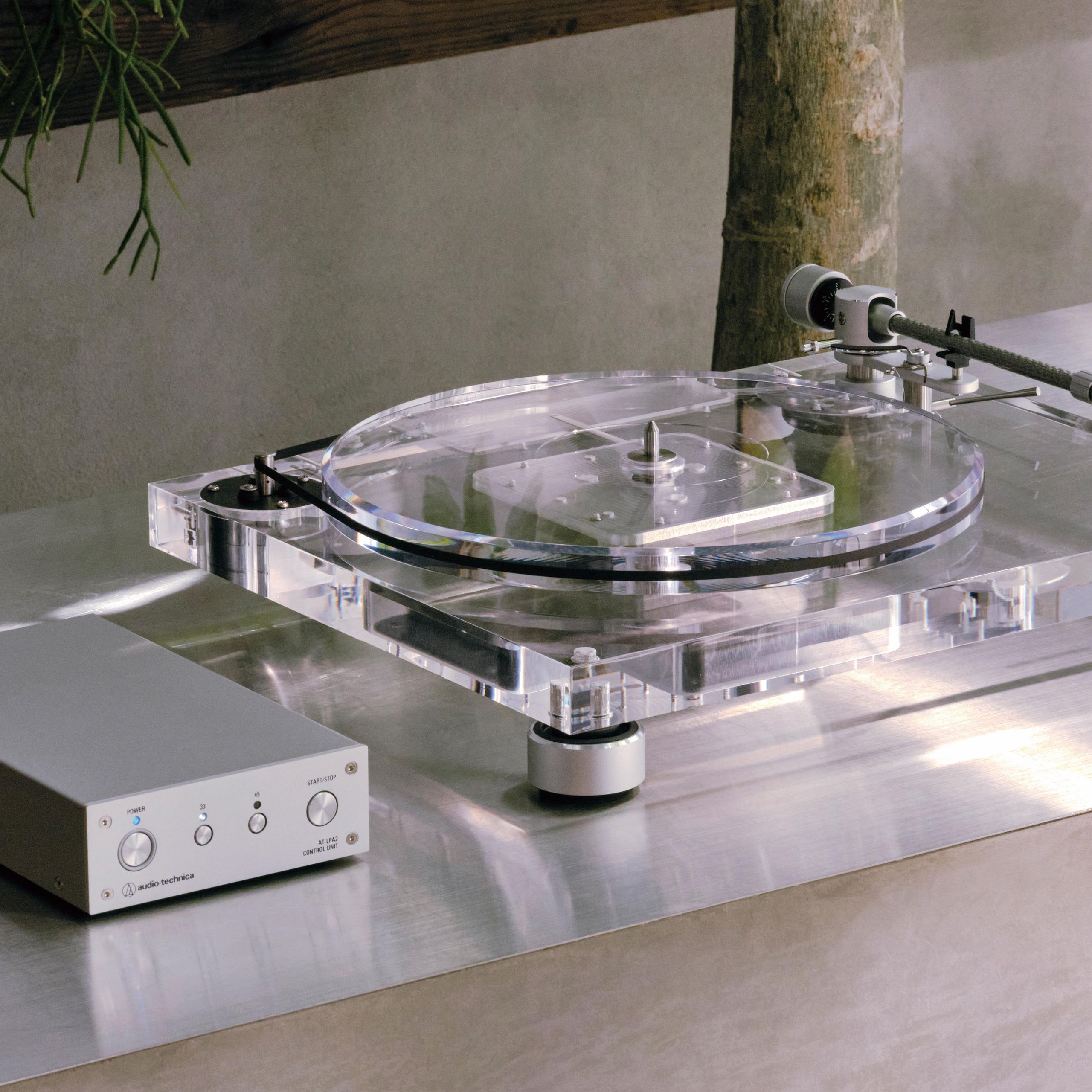 Audio-Technica's premium turntable wows with stunning transparent