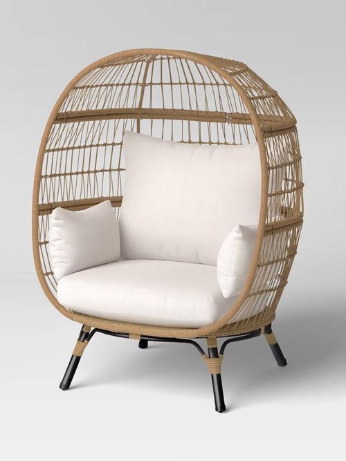 Steel Southport Outdoor Patio Egg Chair Black &ndash; Threshold