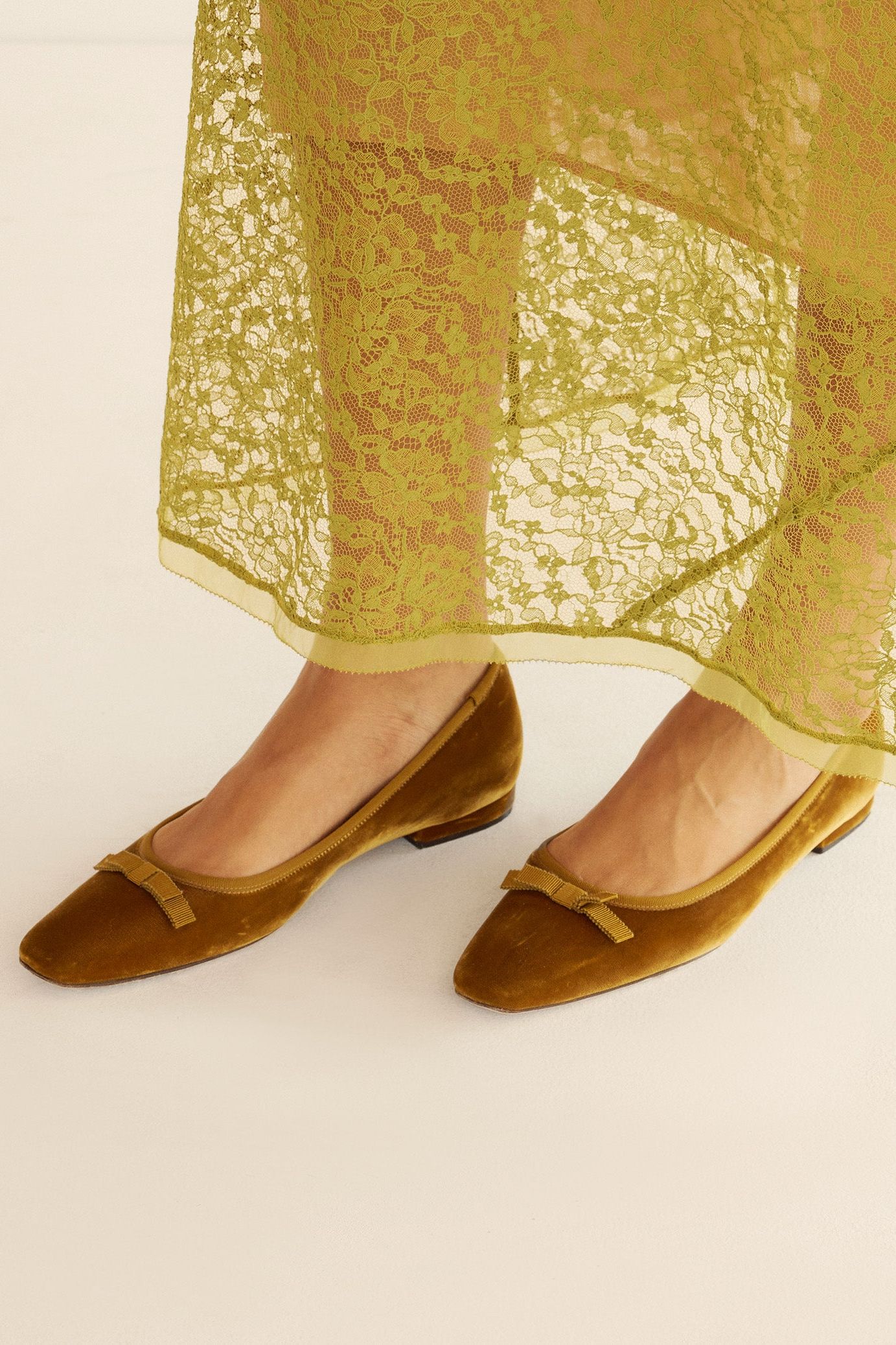 Odette Ballet Flat -- Curry Velvet