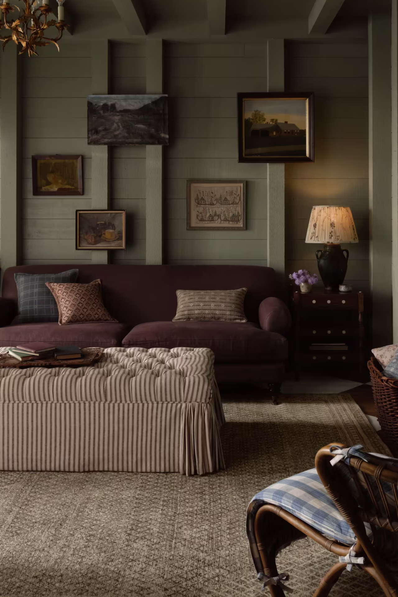 a room decorated in a fall-inspired color palette