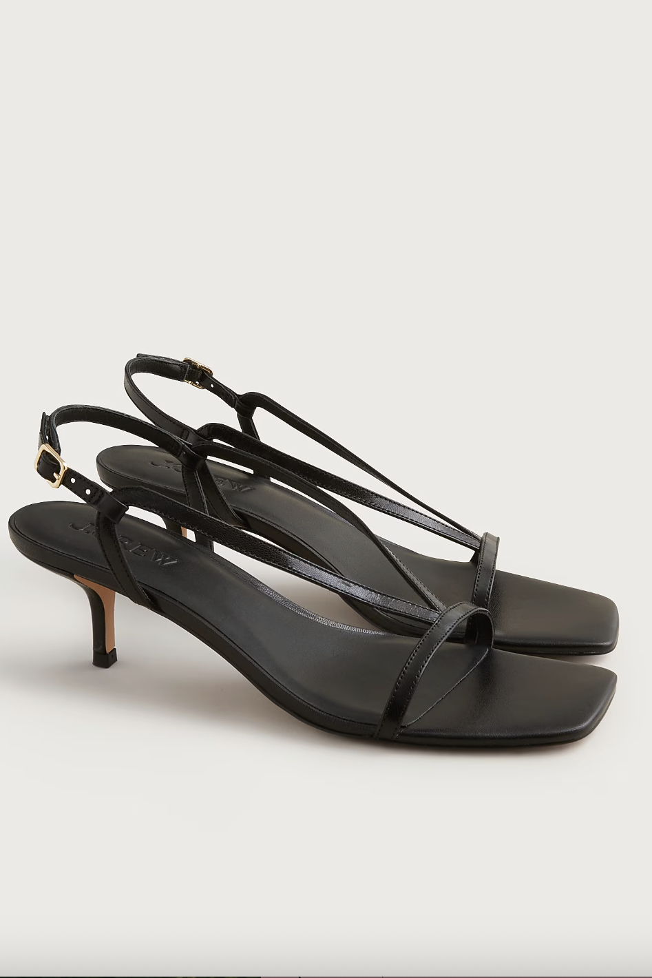 Krista Slingback Kitten-Heel Sandals in Leather