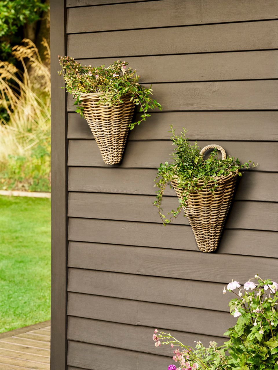 Kingscote Wall Planter - Rattan, Natural, Set of 2