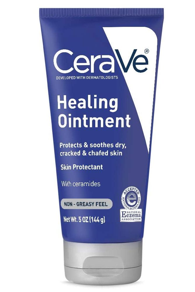 Cerave Healing Ointment, Hydrating Skin Protectant With Petrolatum, Hyaluronic Acid &amp;amp; Ceramides, Face &amp;amp; Body Skin Barrier Repair for Cracked, Chafed, Dry Skin, Fragrance Free &amp;amp; Lanolin Free, 5 Oz