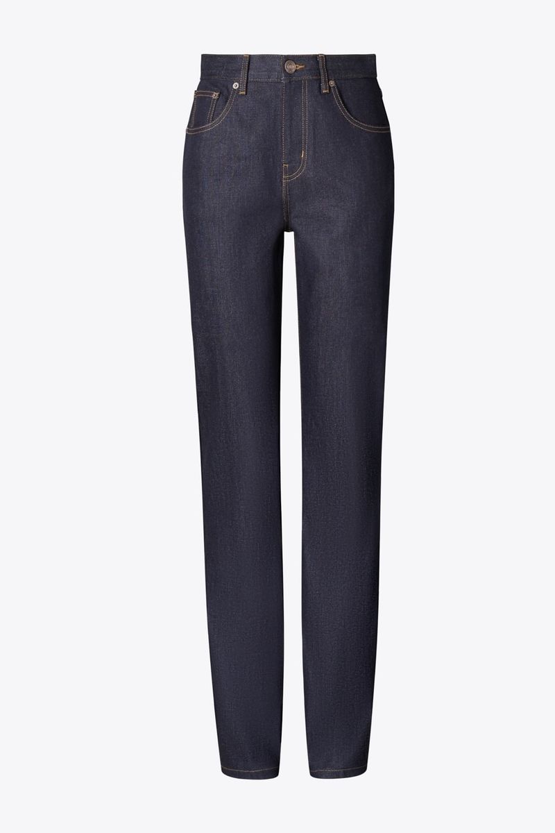 Straight-Leg Denim Jean in Blue, Size 29