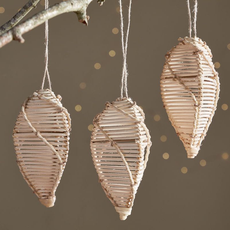 Sempala Wicker Baubles - Natural - (set of 3) - Set of 3 / Natural