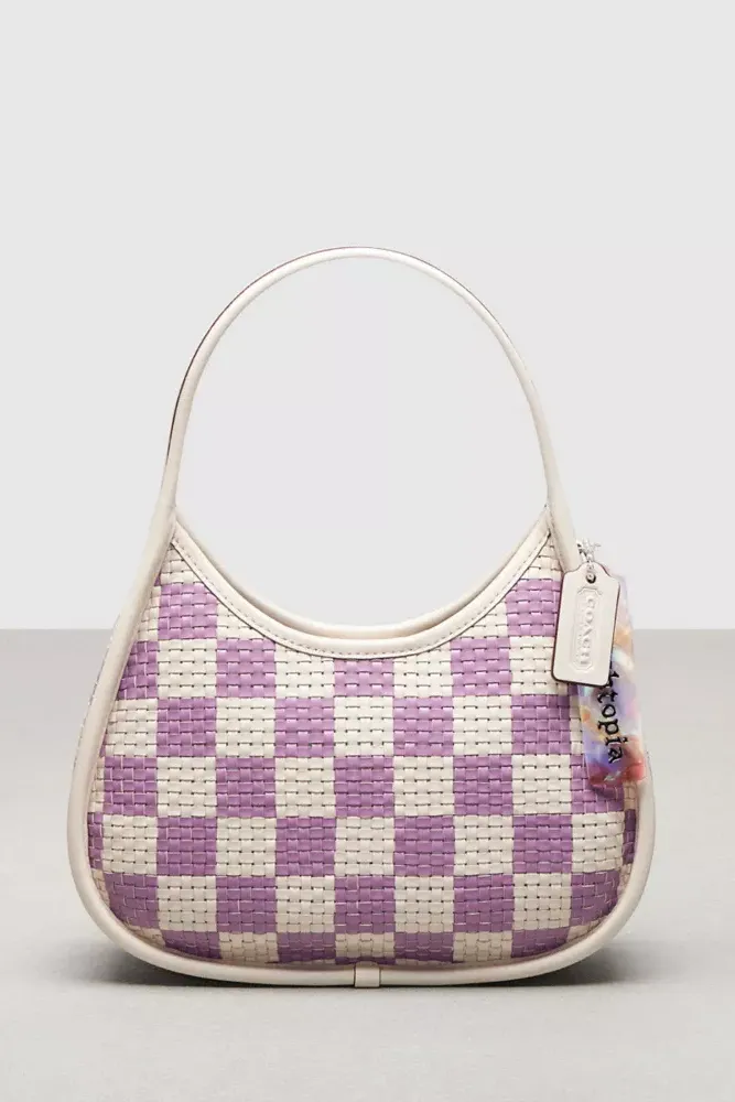 Ergo Bag With Woven Checkerboard in Repurposed Leather