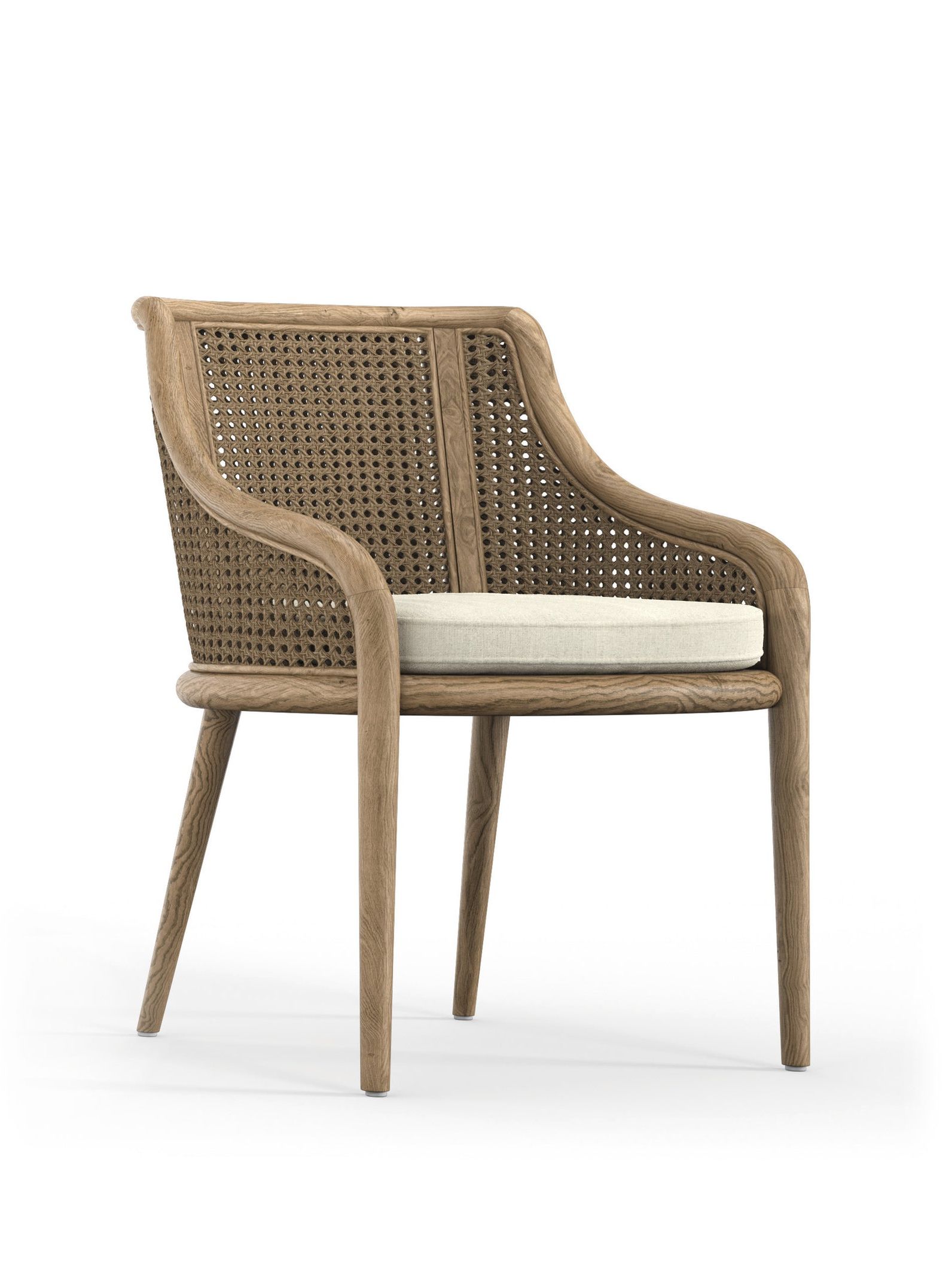 Carlos Cane Dining Chair - Weathered Oak/natural