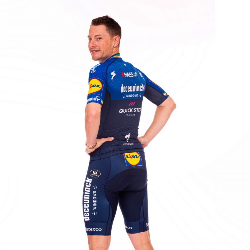 2020 Maillot Ciclismo Deceuninck Quick Step Blanc Rouge Manches Courtes et Cuissard (2