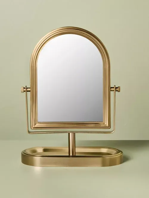 Arch Vanity Mirror With Tray Brass Finish &ndash; Hearth & Hand&trade; With Magnolia